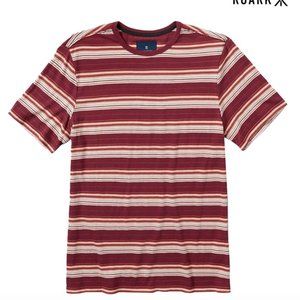 NWT Roark Revival The Jam Knit SS Tshirt burgundy red stripe men's M